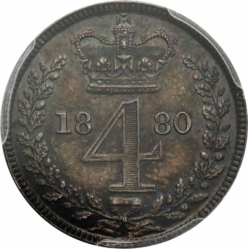 Wielka Brytania. 4 pensy (MAUNDY) 1880 PCGS PL63